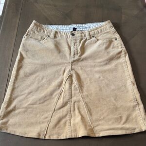 BAD Beige Corduroy A-Line Skirt